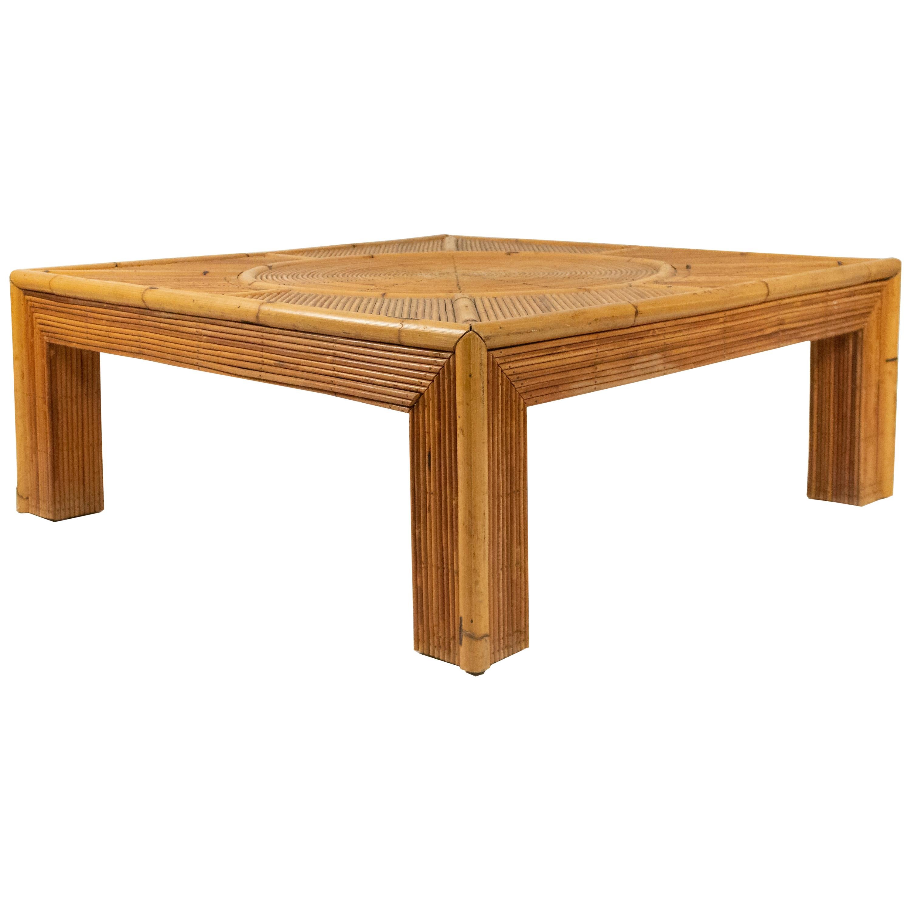 Square bamboo cheap coffee table