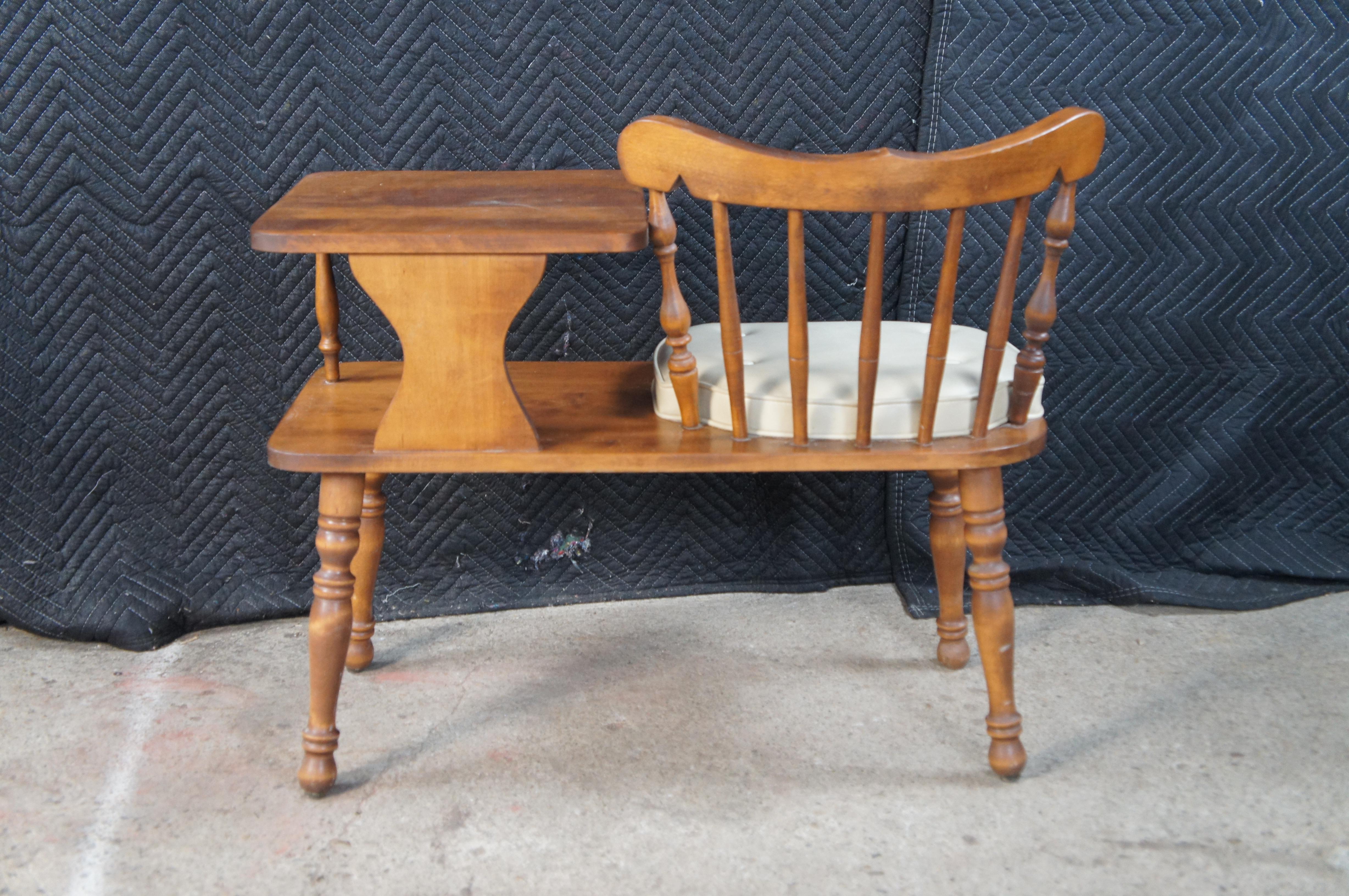 Mid Century George B Bent Maple Telephone Phone Gossip Bench Seat 34