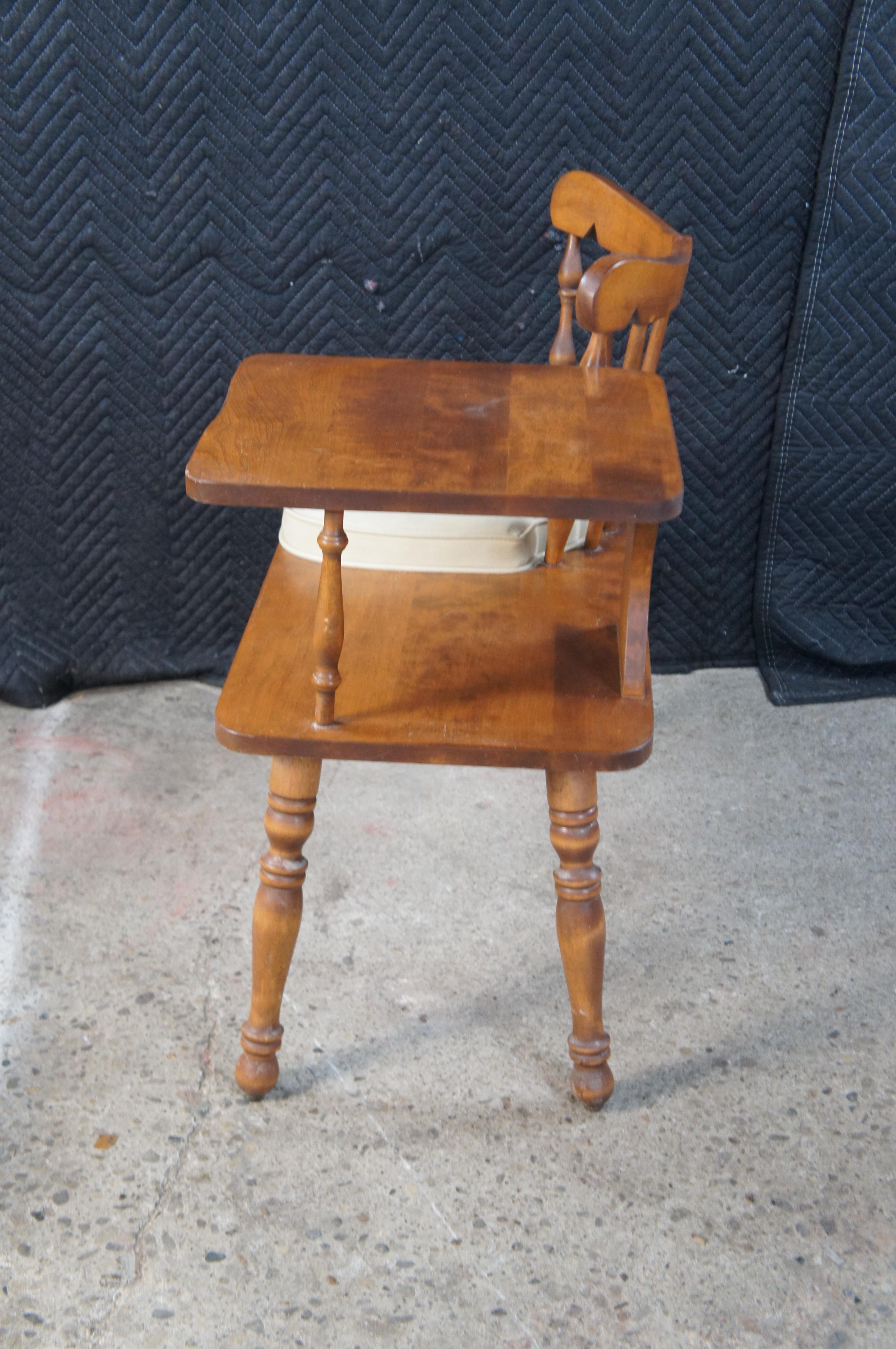Mid Century George B Bent Maple Telephone Phone Gossip Bench Seat 34