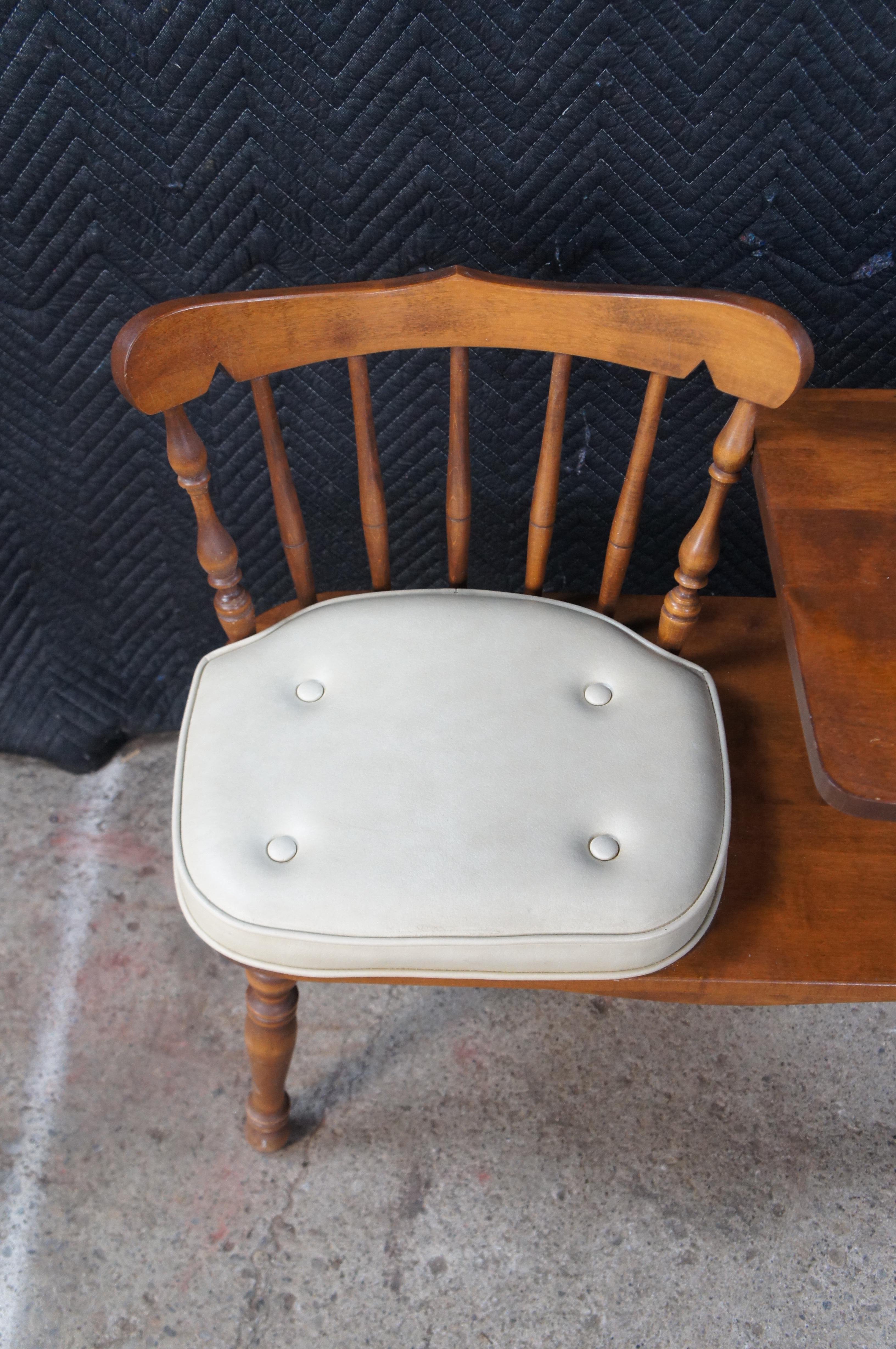 20th Century Mid Century George B Bent Maple Telephone Phone Gossip Bench Seat 34