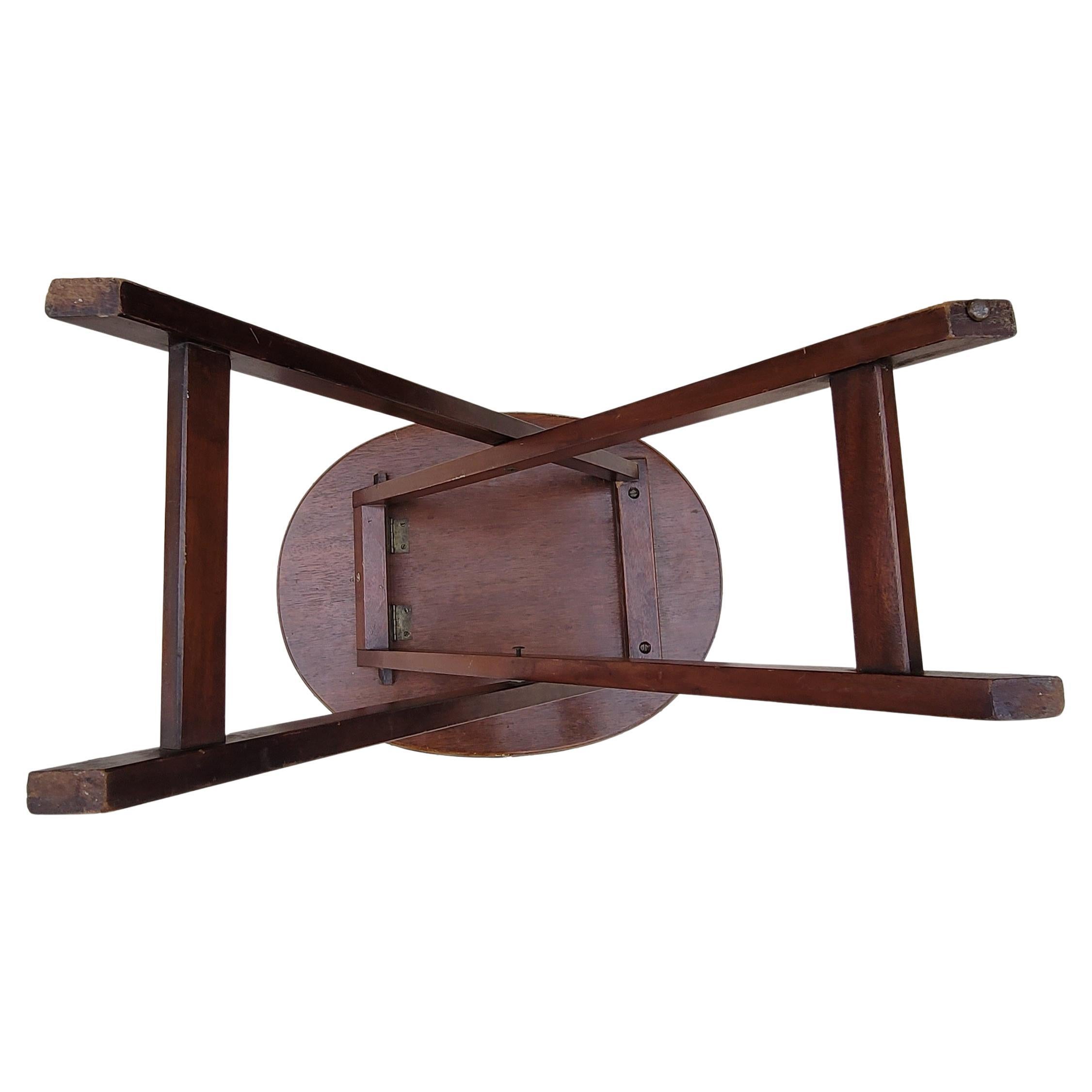 20th Century Mid-Century George III Style Mahogany Folding Tray Table w/ Gallery, Circa 1950s For Sale