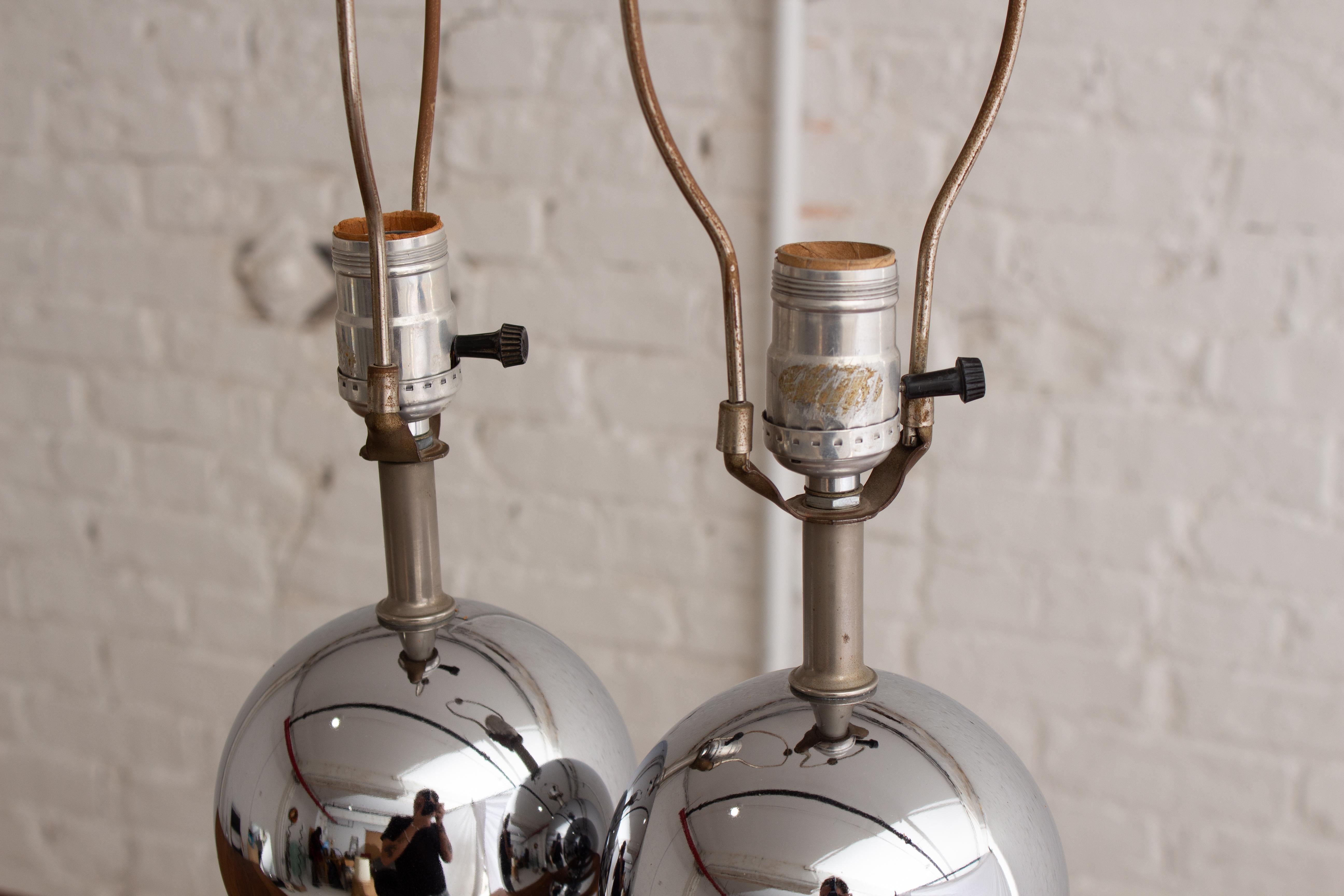 Mid Century George Kovacs Chrome 'Caterpillar' Lamps - a Pair 1