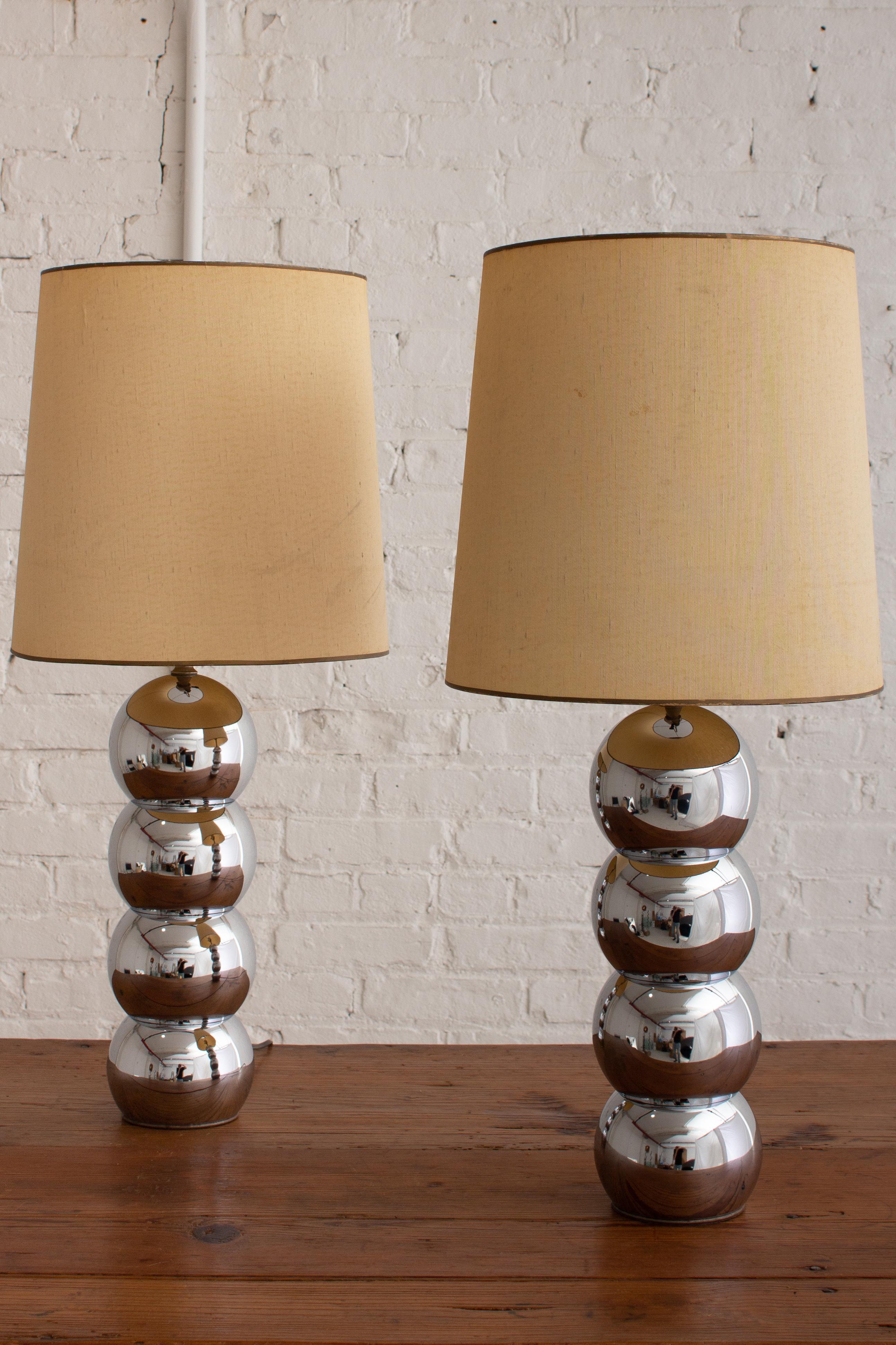 A pair of mid century chrome 