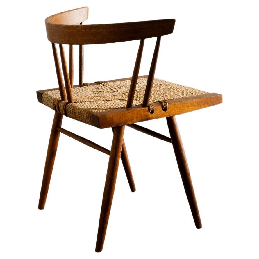 Mid Century George Nakashima Grass Straw Chair in Walnut Produced in 1960s