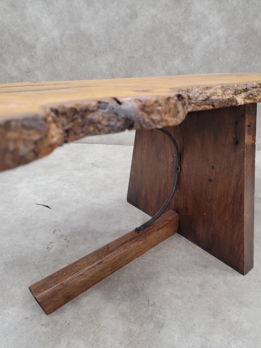 Wood Mid-Century George Nakashima Style Live Edge Coffee Table For Sale
