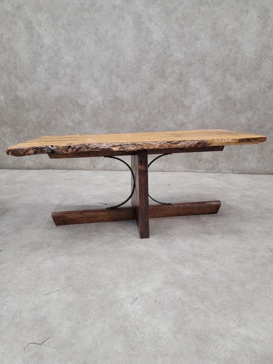 Mid-Century George Nakashima Style Live Edge Coffee Table For Sale 1