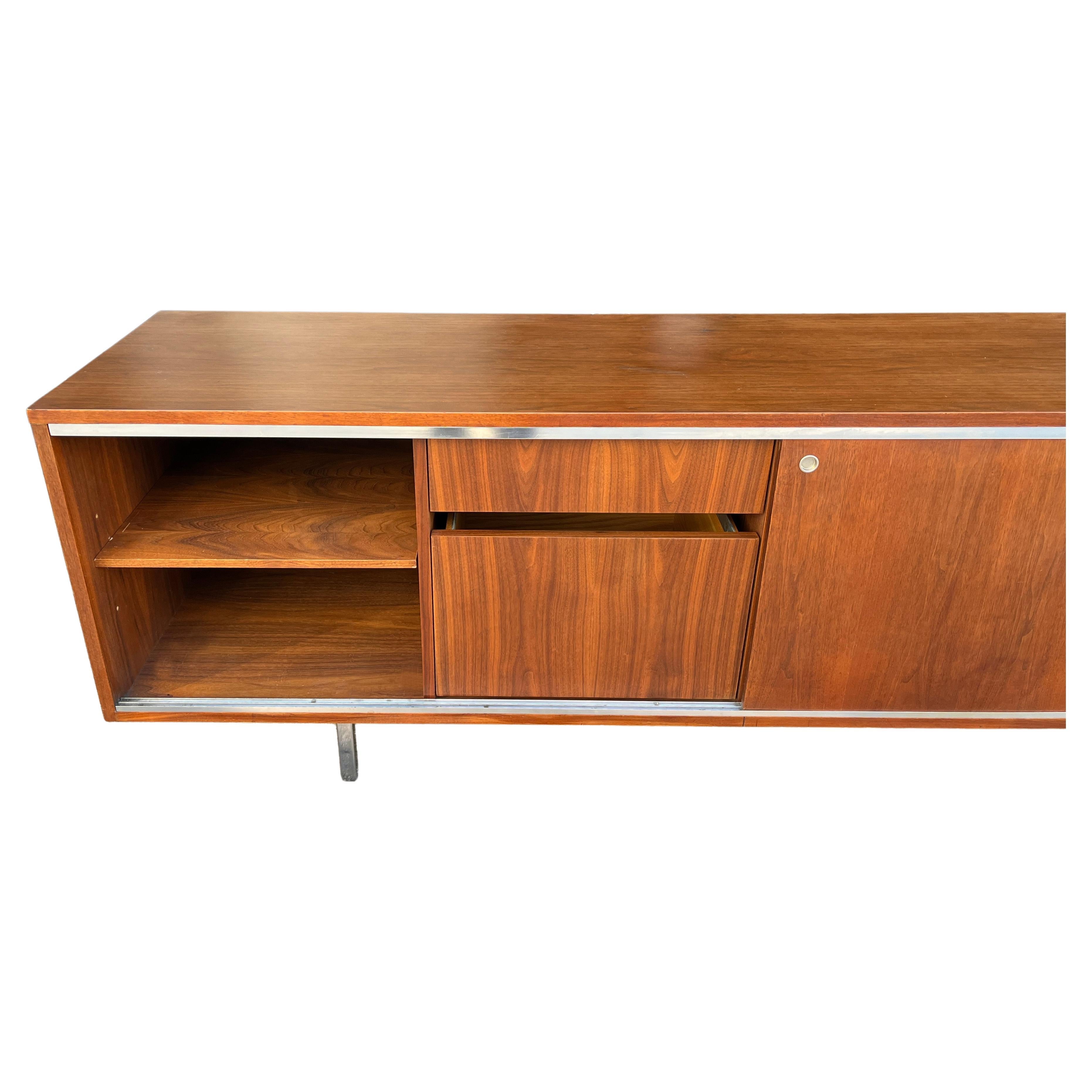 American Mid Century George Nelson for Herman Miller Low Walnut Cabinet Credenza