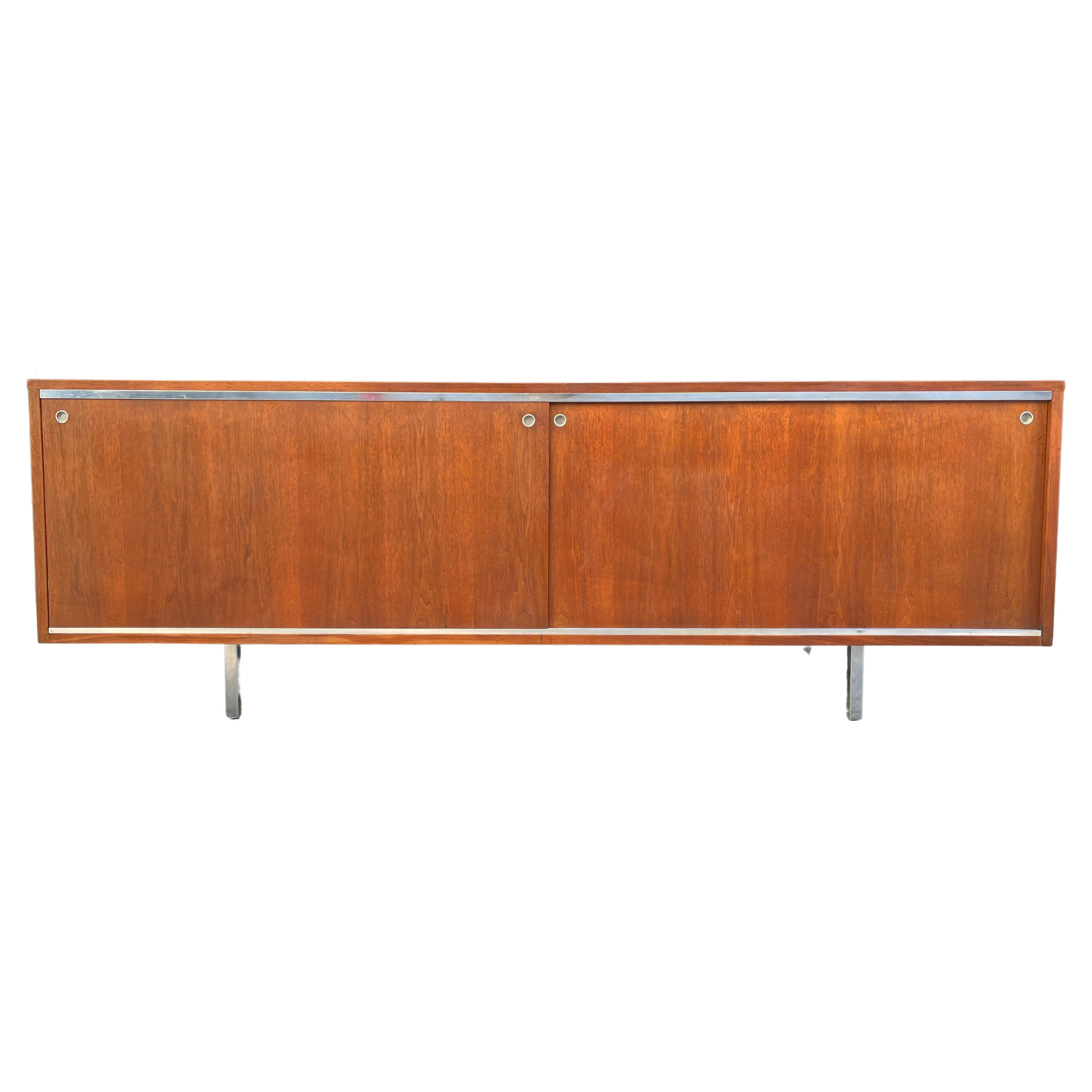 Mid Century George Nelson for Herman Miller Low Walnut Cabinet Credenza
