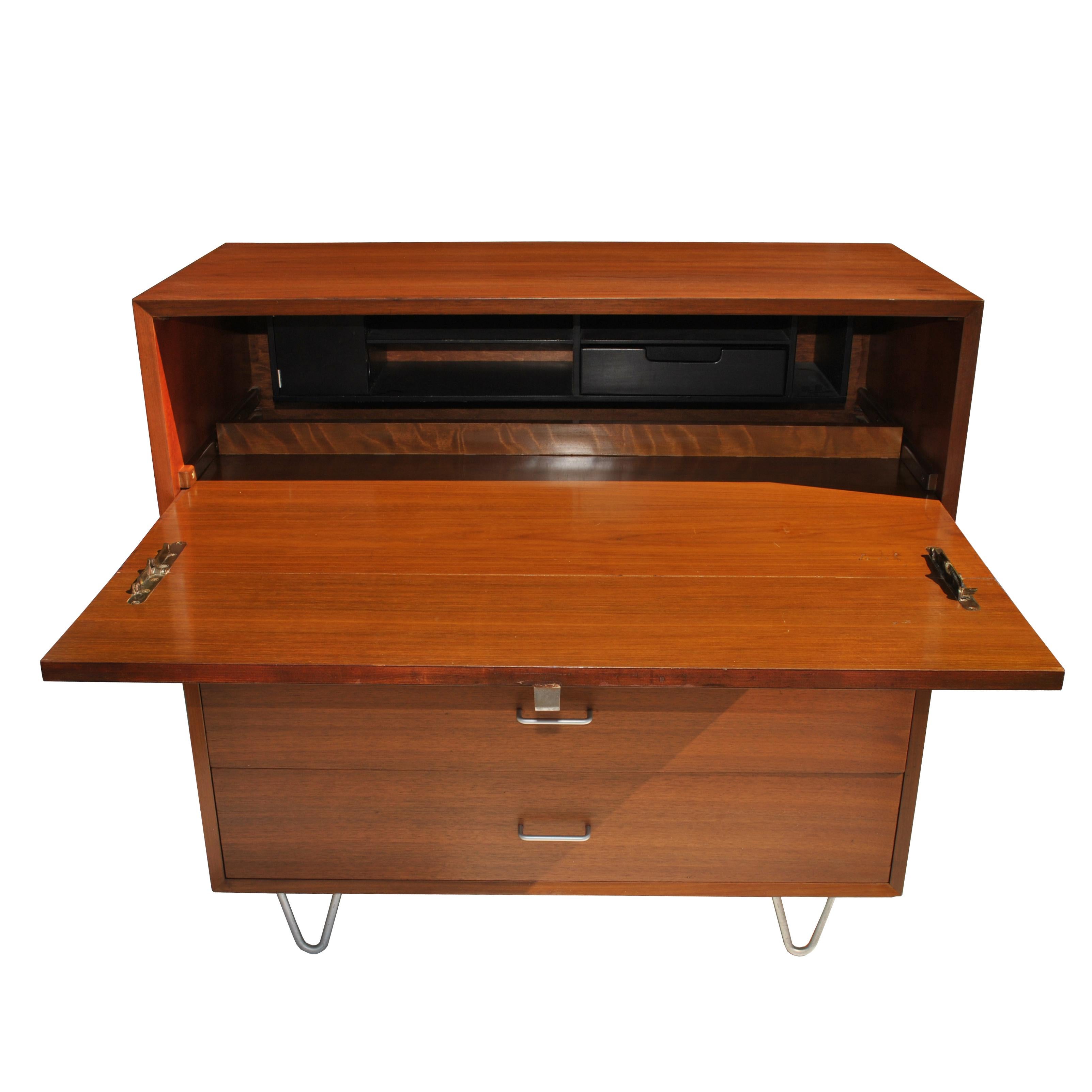 Walnut Midcentury George Nelson Gentlemens Secretary Chest For Sale