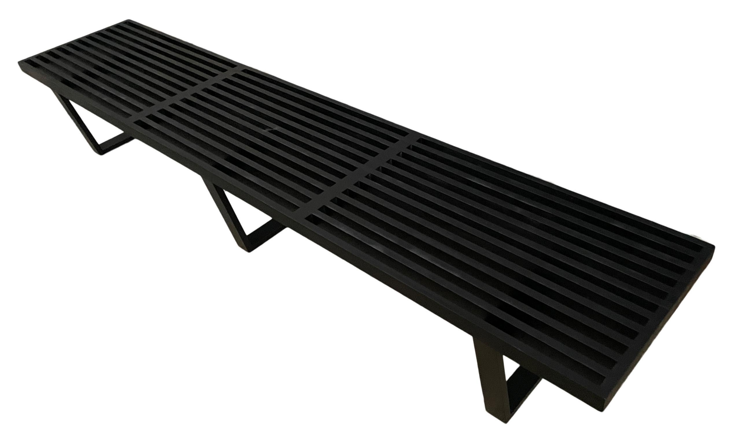 Mid-Century Modern Mid Century George Nelson Herman Miller Long Slatted Bench Black Lacquer