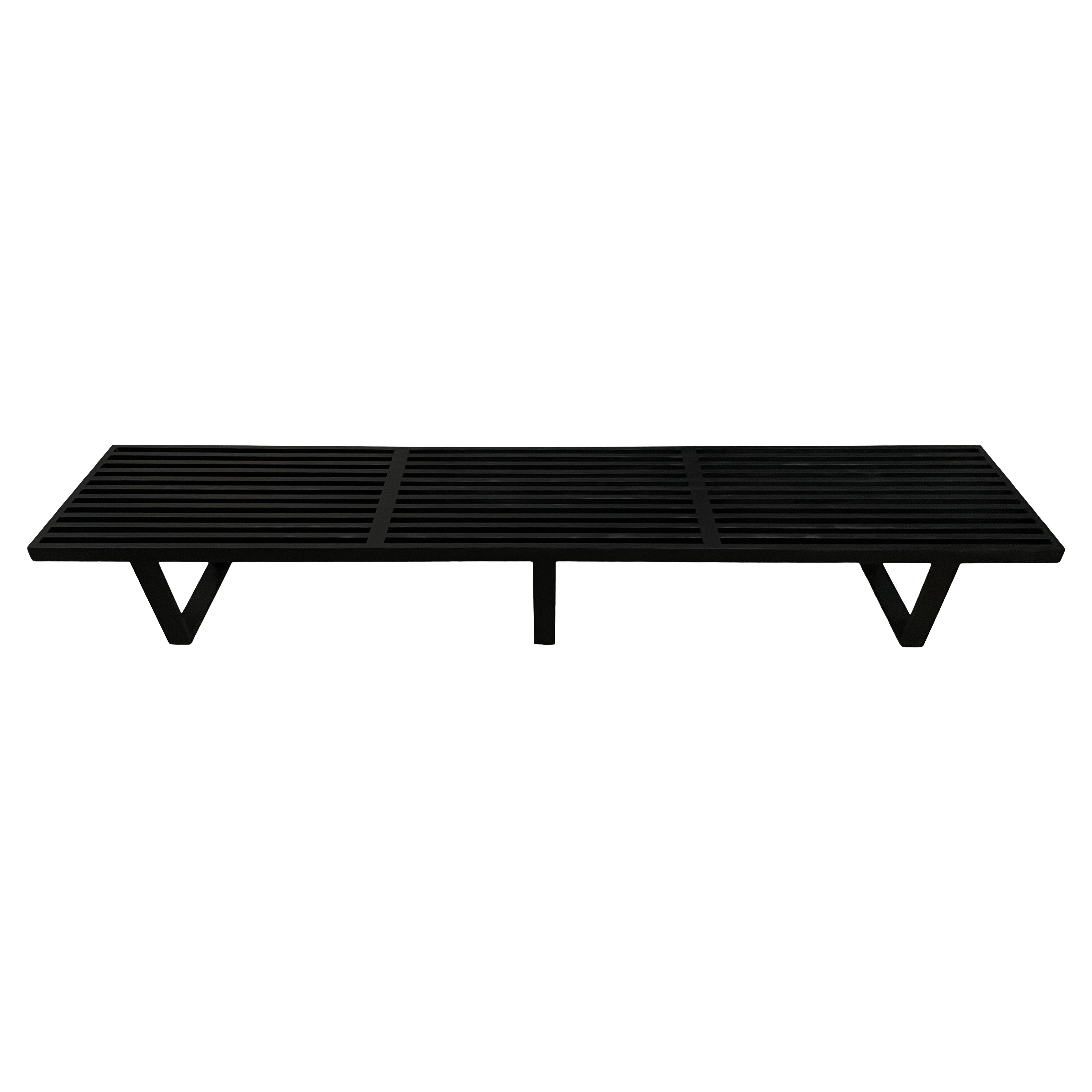 Mid Century George Nelson Herman Miller Long Slatted Bench Black Lacquer