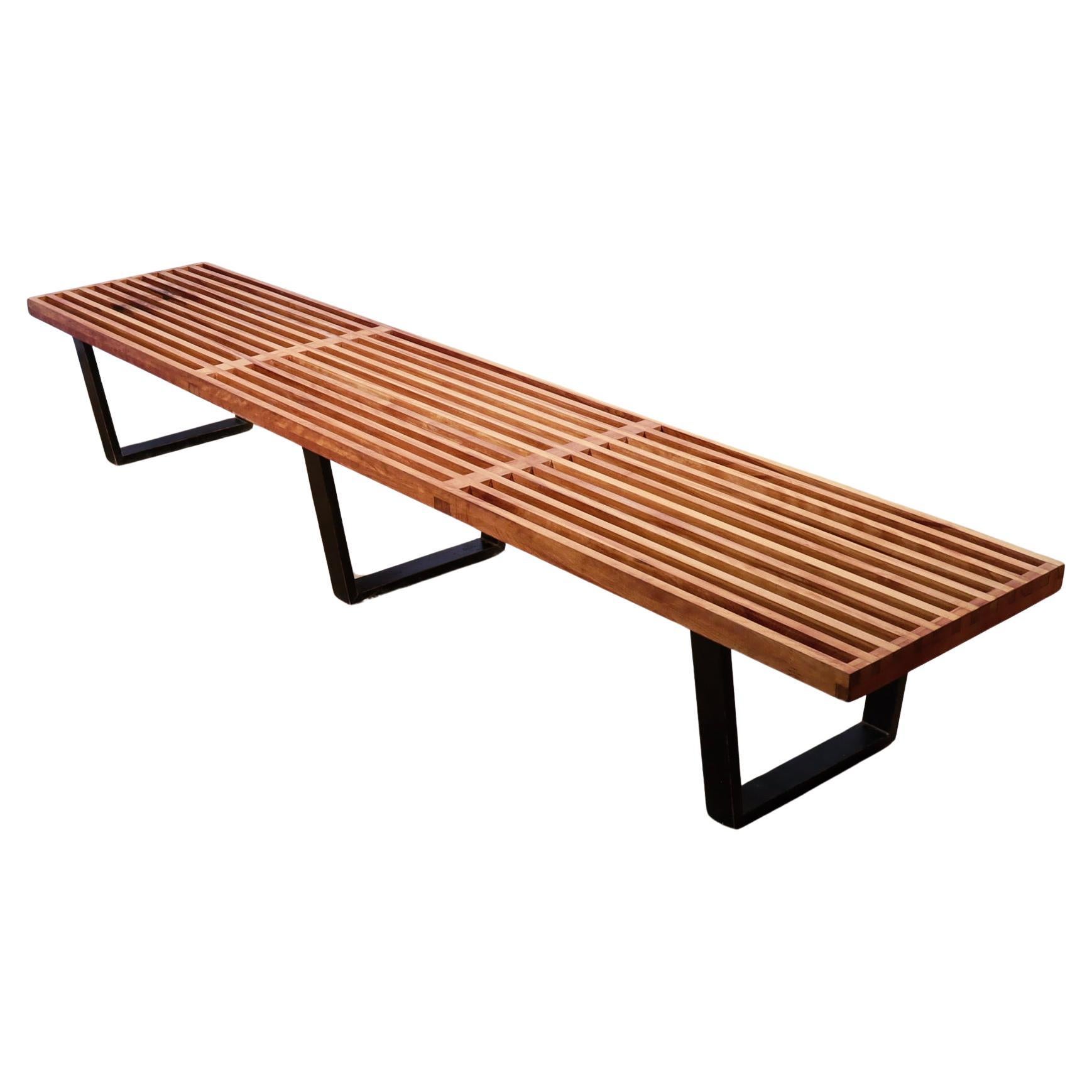 Mid-Century George Nelson Herman Miller Long Slatted Platform Bench in Birch