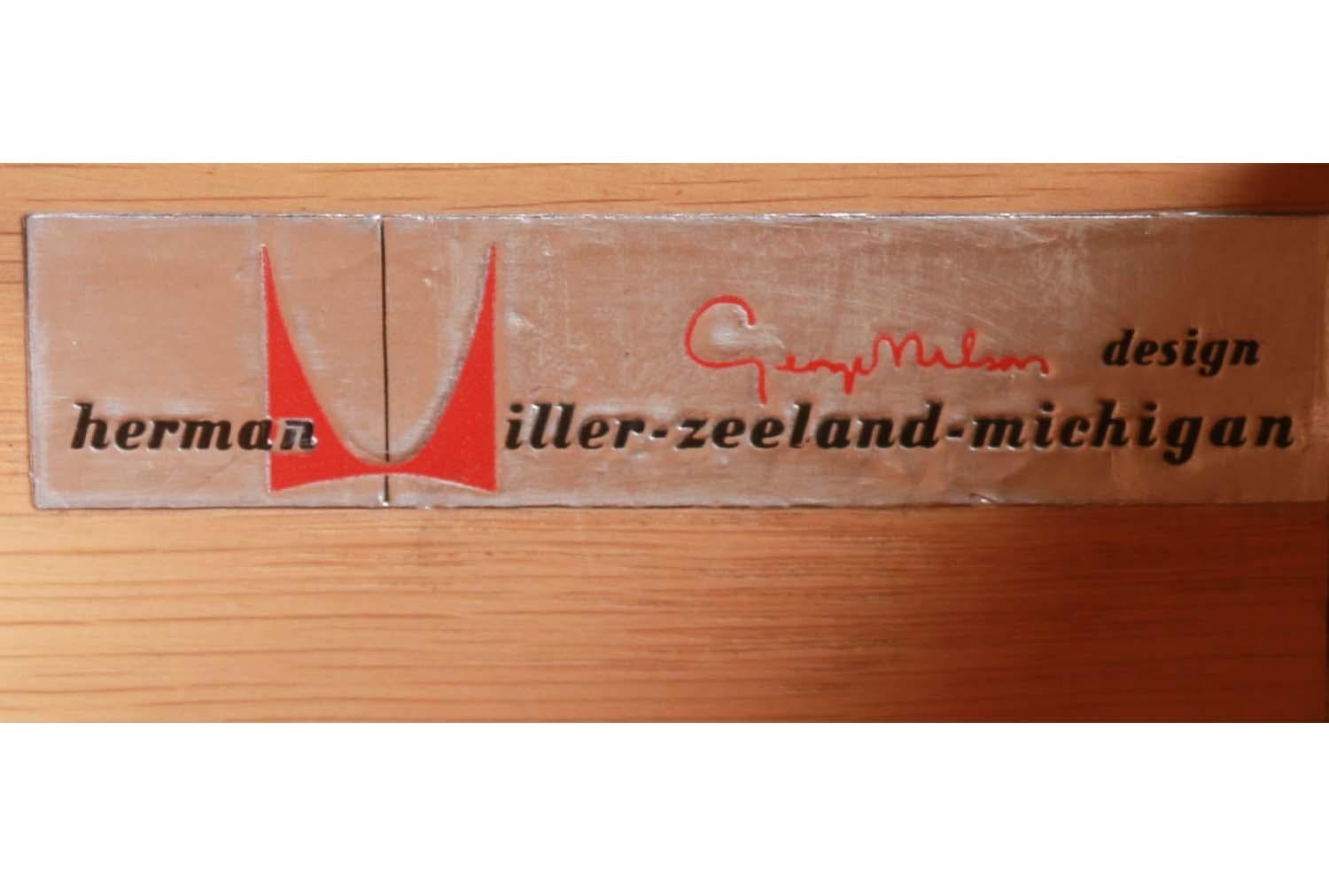 Polished Midcentury George Nelson Herman Miller Walnut Dresser Credenza For Sale