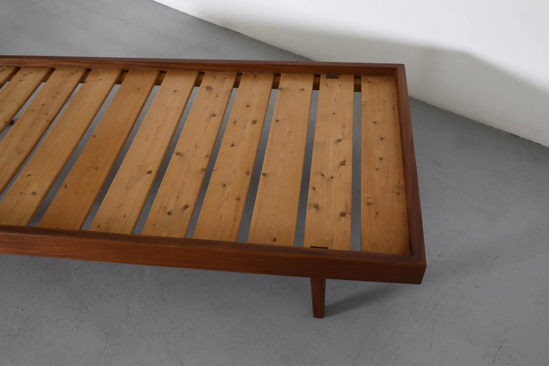 Mid-Century George Nelson Inspired Teak Daybed with New Beige Mattress & Bolster 12
