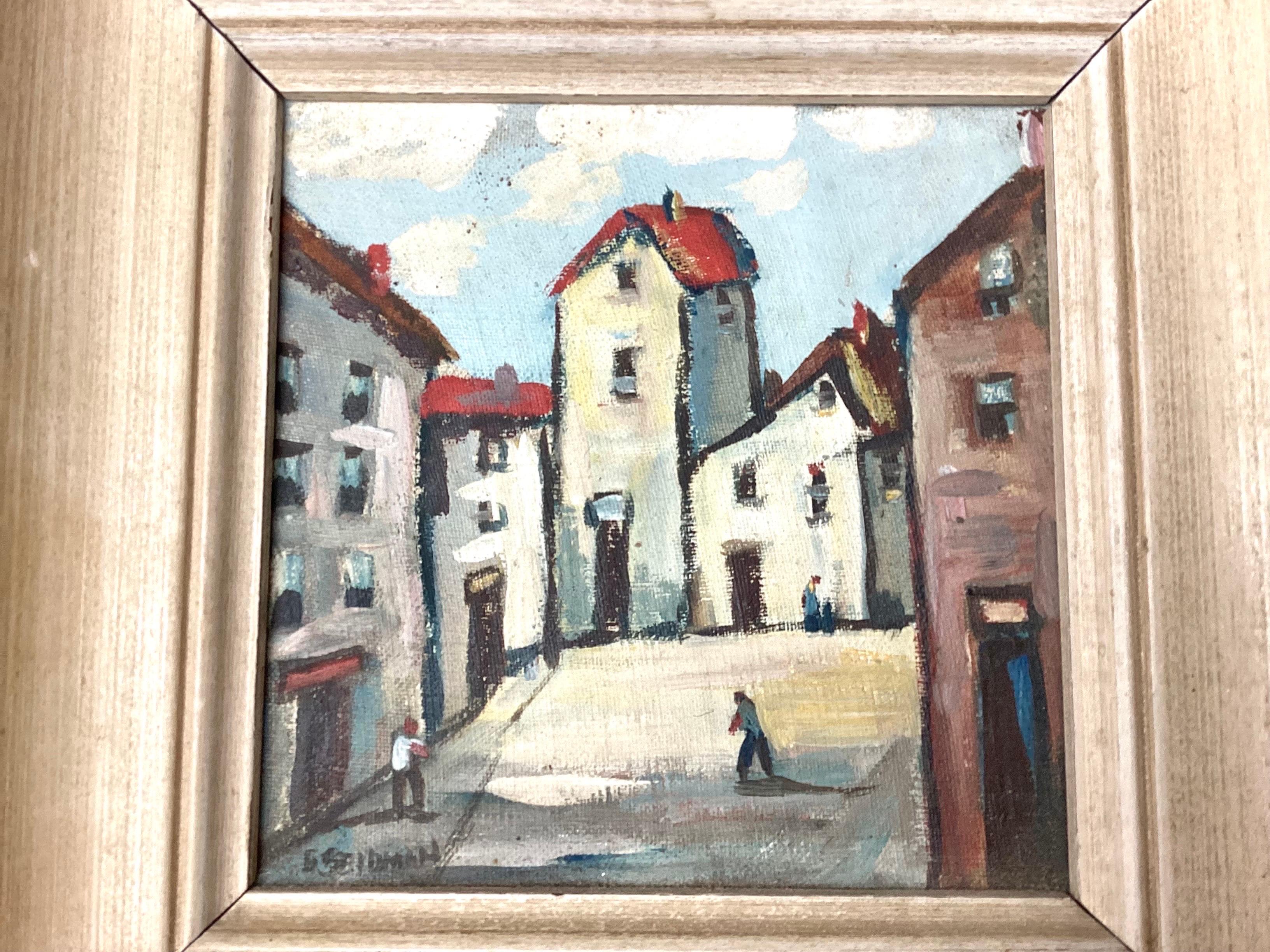 Mid-Century Modern Mid Century George Seidman Oil Painting on Board For Sale