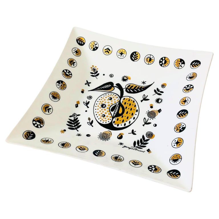 MidCentury Briard Art Glass Tray For Sale at 1stDibs