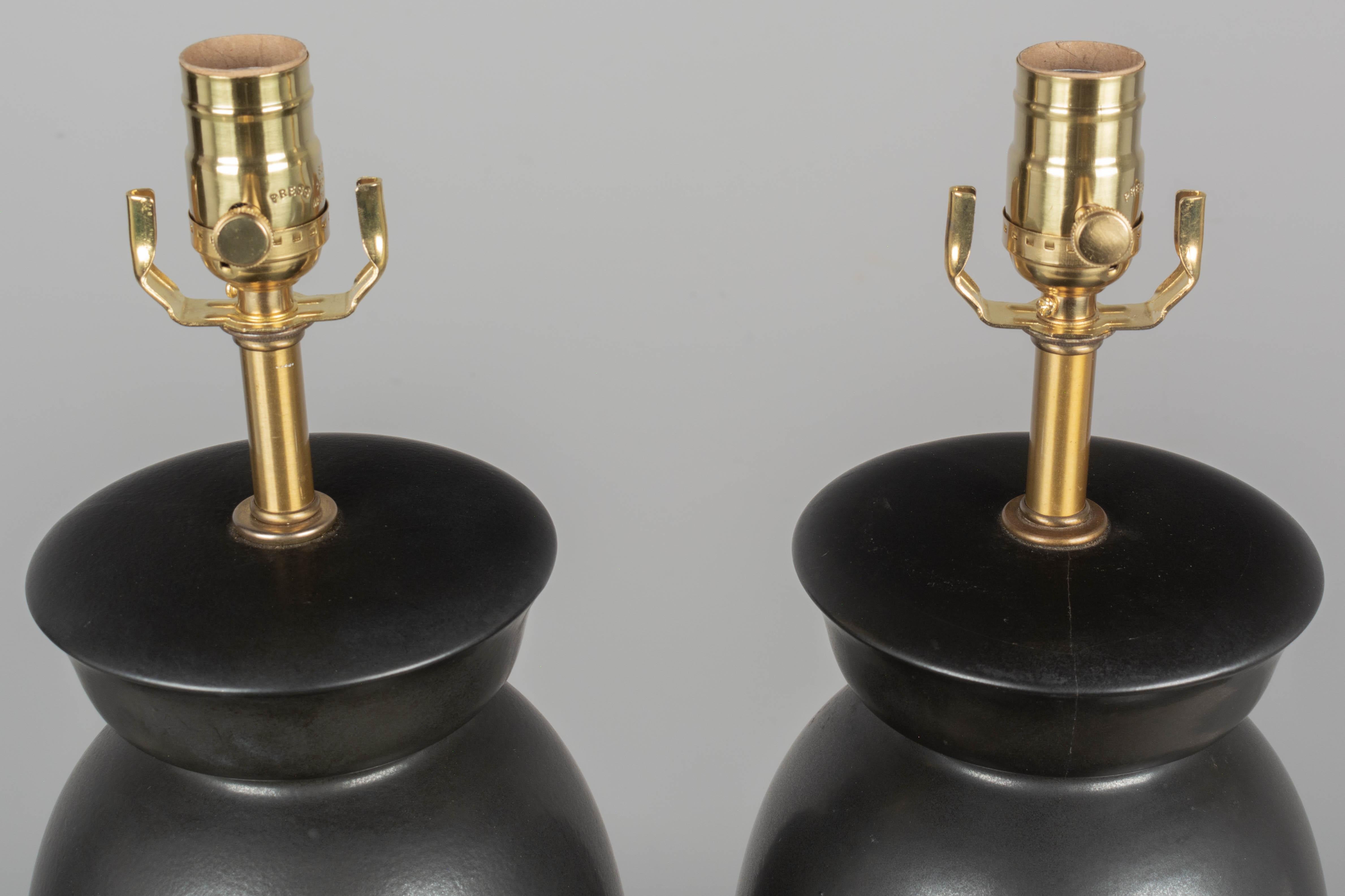 Mid Century Georges Briard Ceramic Lamps Pair For Sale 6