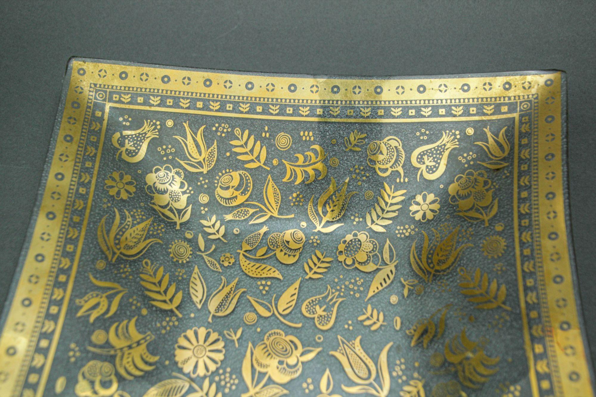 Mid-Century Georges Briard Gilt Glass Appetizer Dish 1960 For Sale 1