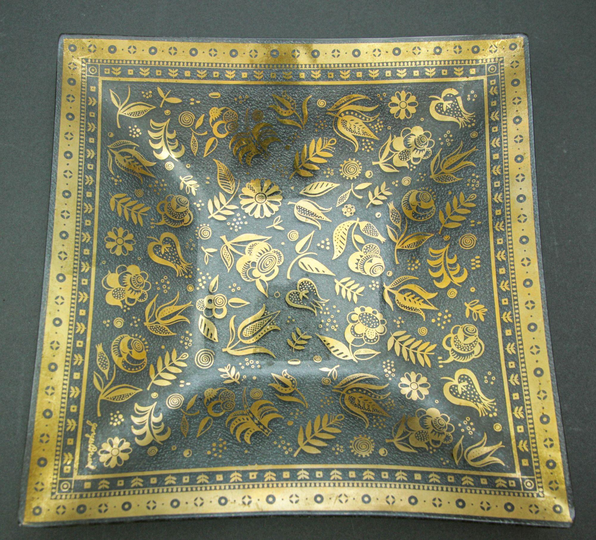 Mid-Century Georges Briard Gilt Glass Appetizer Dish 1960 For Sale 2