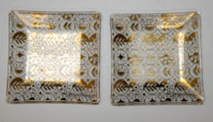 Midcentury Georges Briard Gilt Glass Appetizers Dishes Set of 2
