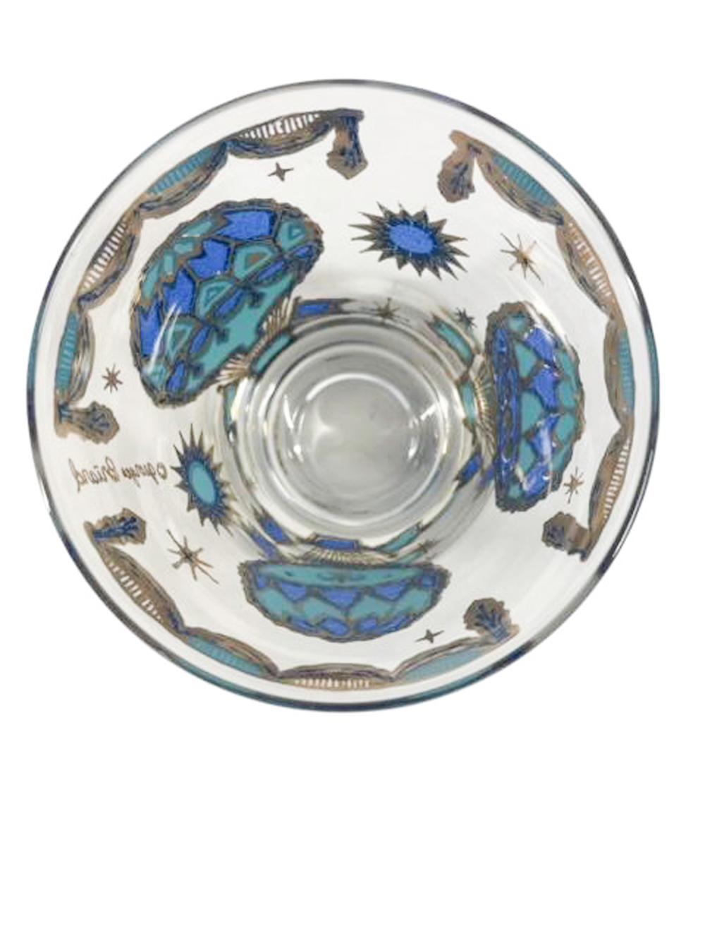 20th Century Mid-Century Georges Briard Hot Air Balloon Double Old Fashioned Glasses For Sale