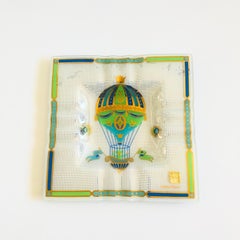 Mid Century Georges Briard Hot Air Balloon Glass Tray