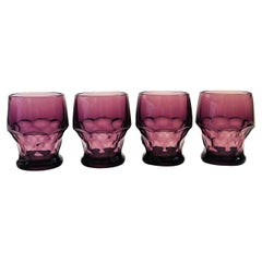 Mid Century Georgian Amethyst Cordial Glasses - Set of 4