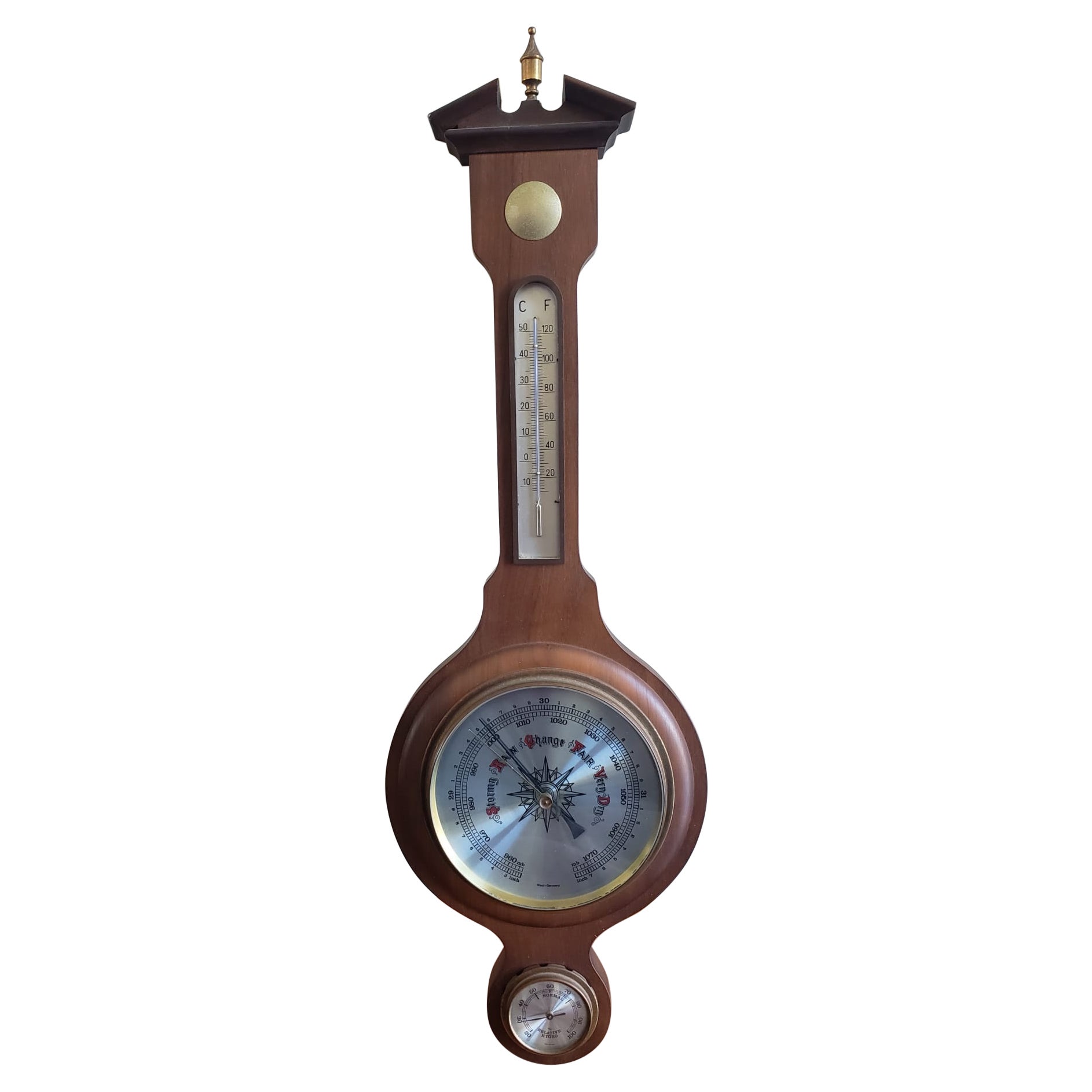Deutsches Wandbarometer im georgianischen Stil aus der Mitte des Jahrhunderts