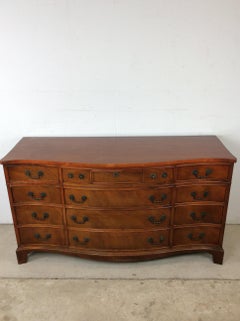 Mid Century Georgian Style Lowboy Dresser with Bowfront