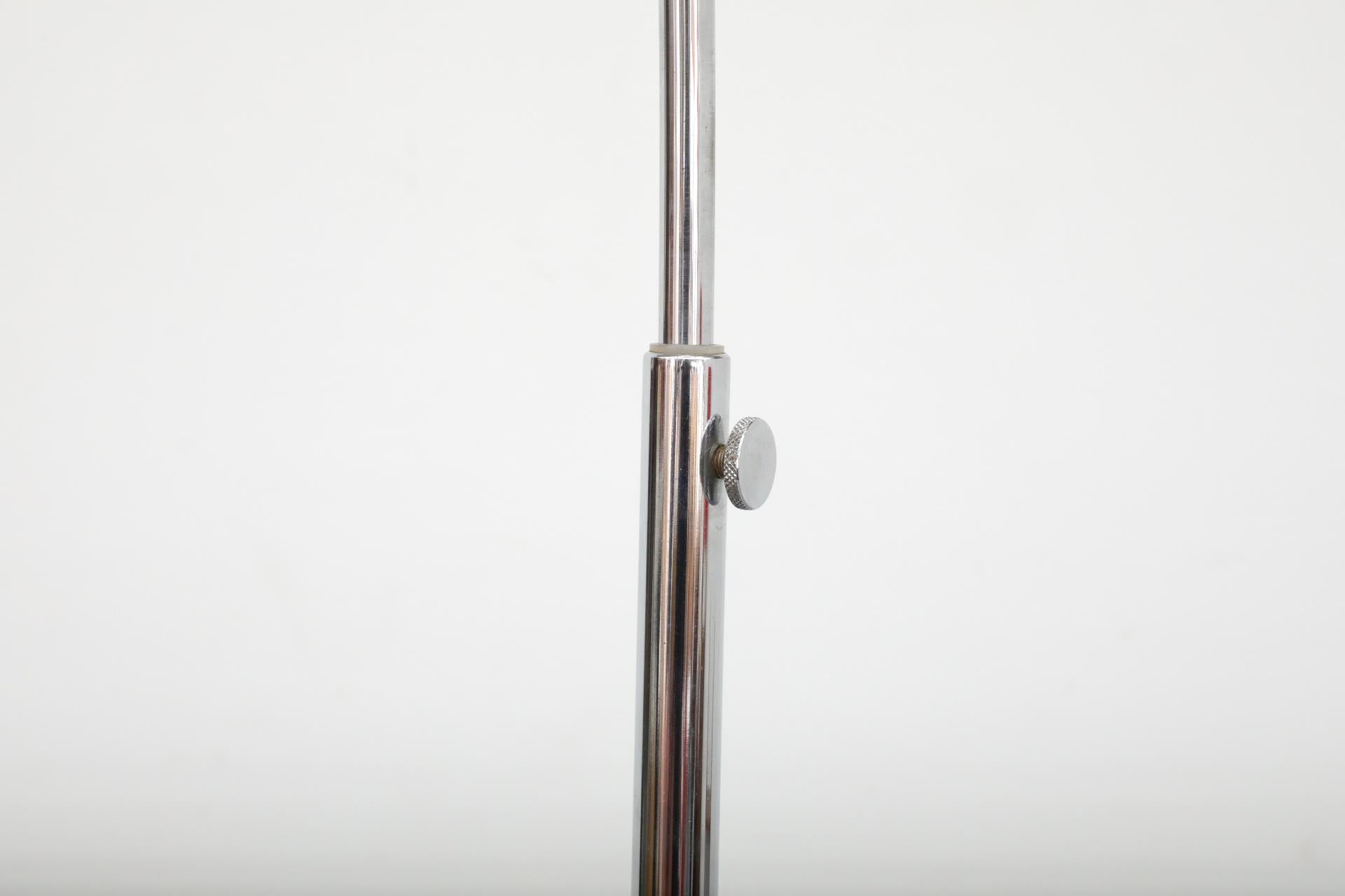 Mid-Century Gepo Arc Lamp with Beige Plexiglass Mushroom Shade and Chrome Stem 9