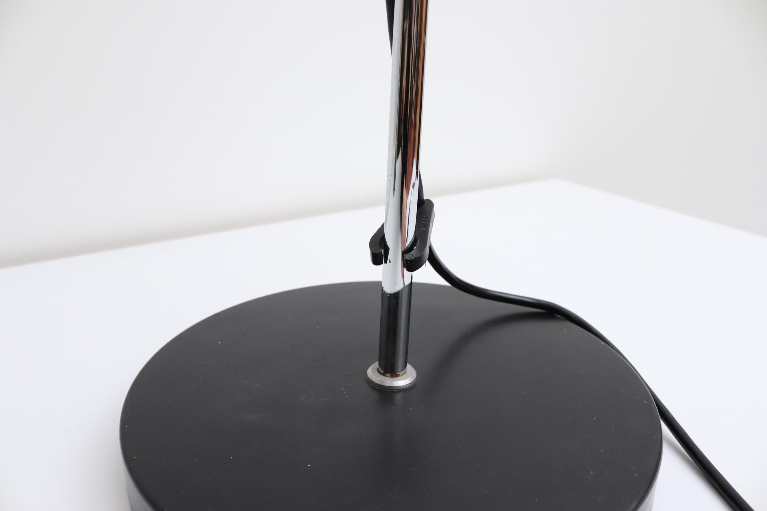 Mid Century, Gepo (attr), Chome Globe Table Lamp with Black Base 8