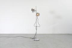 Lampadaire du milieu du siècle Gepo à double globe chromé, réglable, MOD