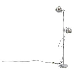 Lampadaire du milieu du siècle Gepo à double globe chromé, réglable, MOD