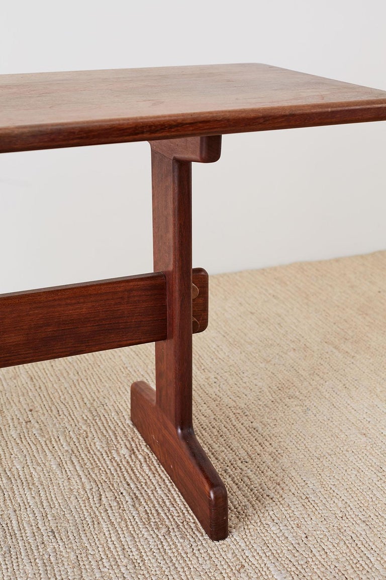 Midcentury Gerald McCabe African Shedua Trestle Table For ...