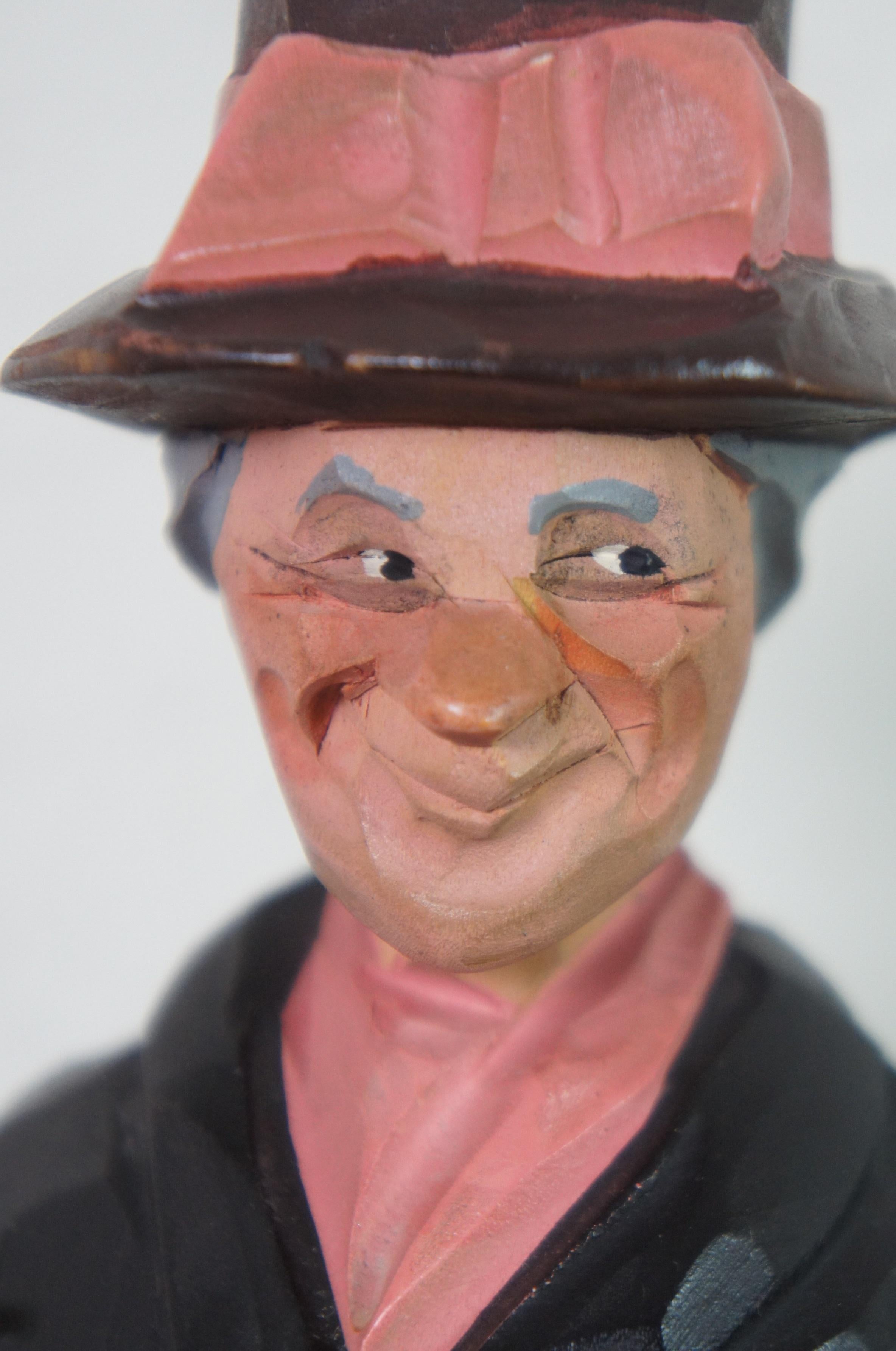 Mid Century Gerald Pat Hannah Canadian Carved Wood Figure Rose 4