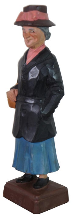 Mid Century Gerald Pat Hannah Canadian Carved Wood Figure Rose