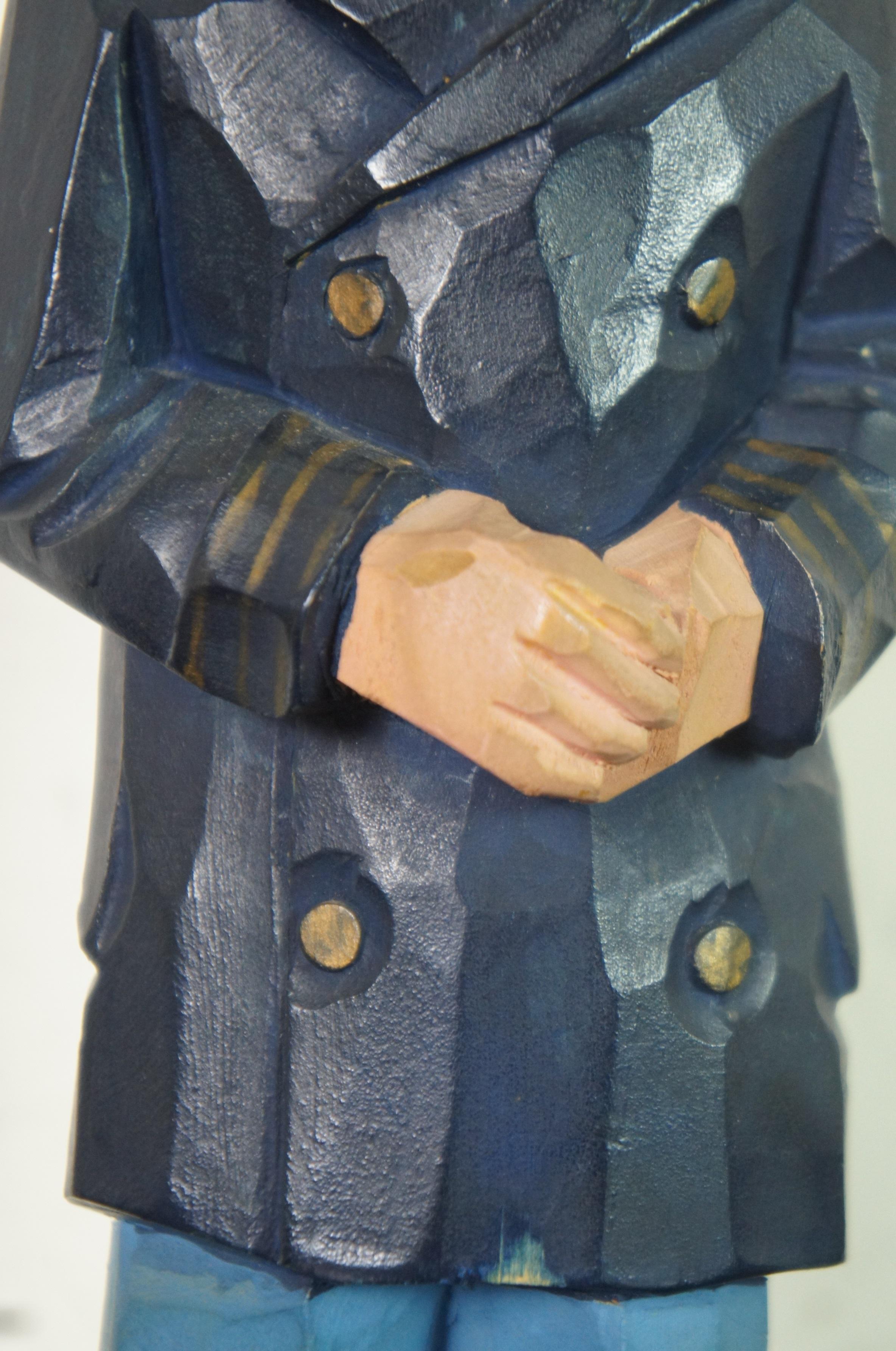 Mid Century Gerald Pat Hannah Canadian Carved Wood Figure Stay at Home 4