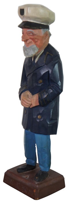 Mid Century Gerald Pat Hannah Canadian Carved Wood Figure Stay at Home