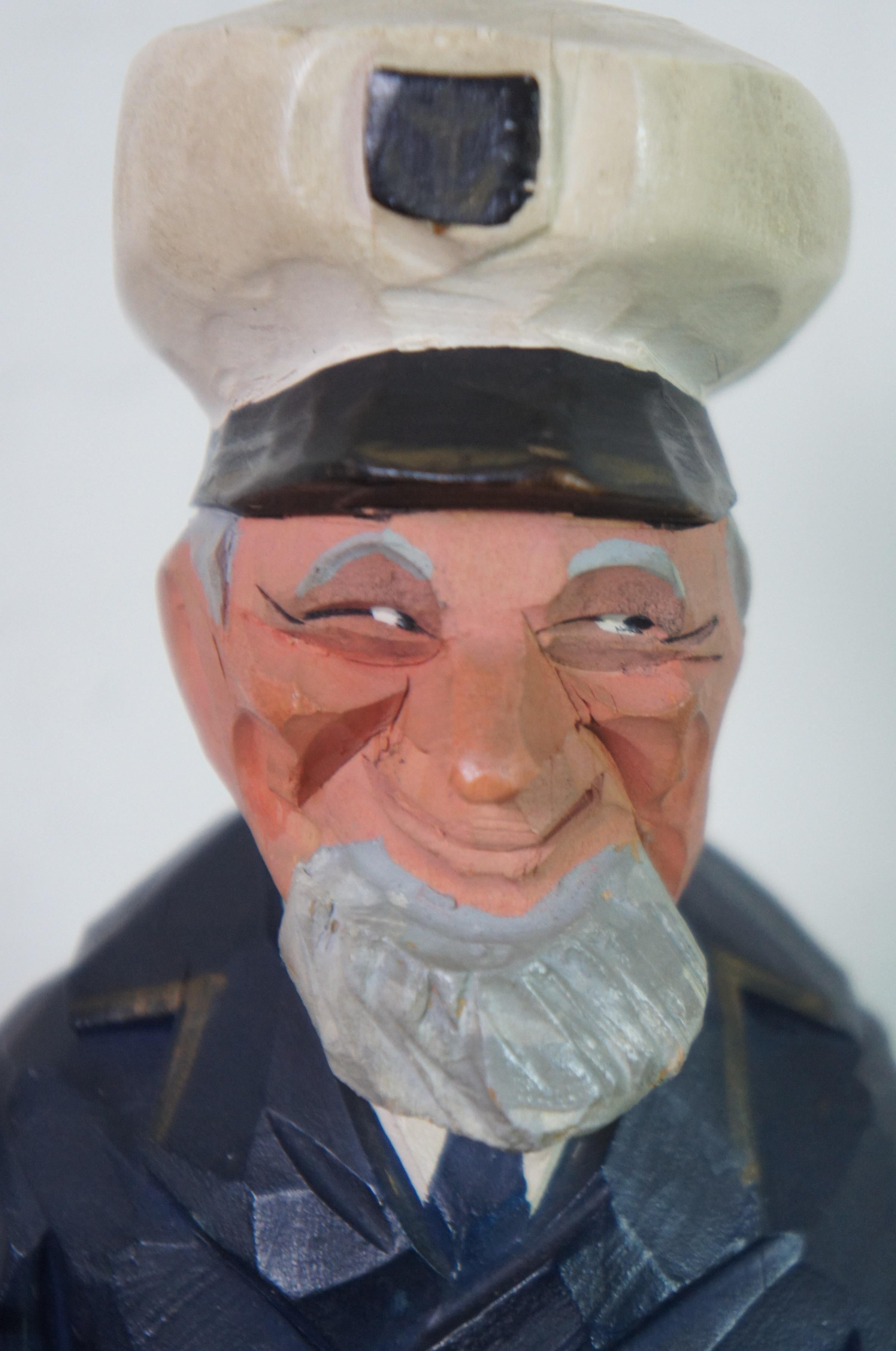 Mid Century Gerald Pat Hannah Canadian Carved Wood Figure Stay at Home 2