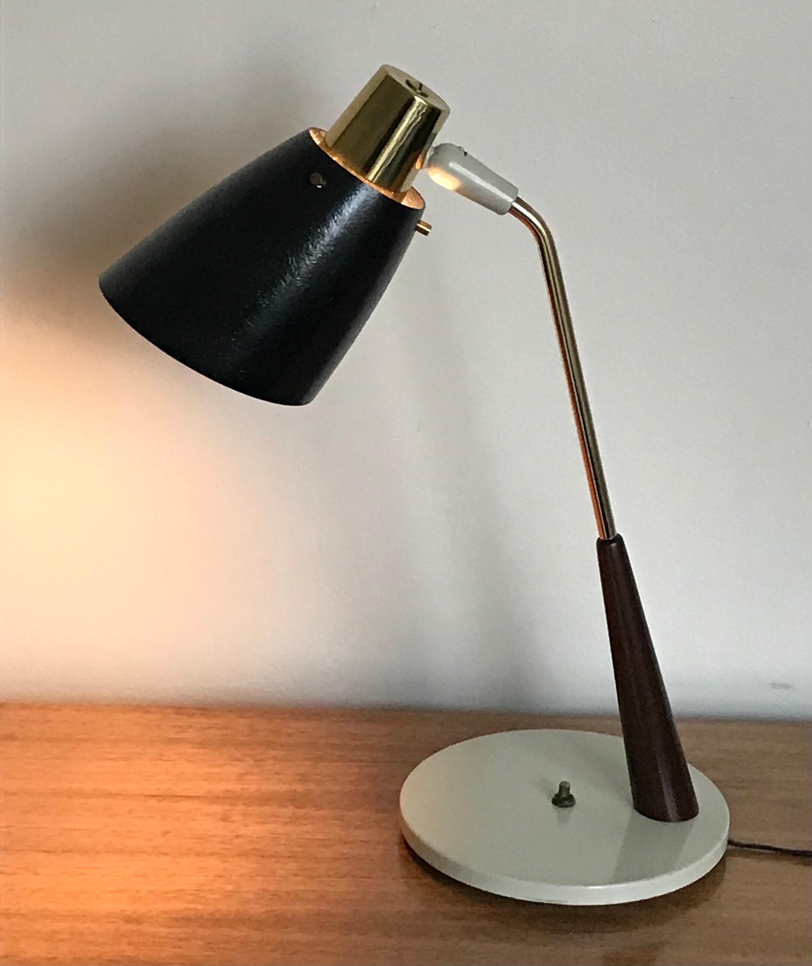Schreibtischlampe mit Gelenk, Gerald Thurston für Lightolier, Mitte des Jahrhunderts im Angebot 3