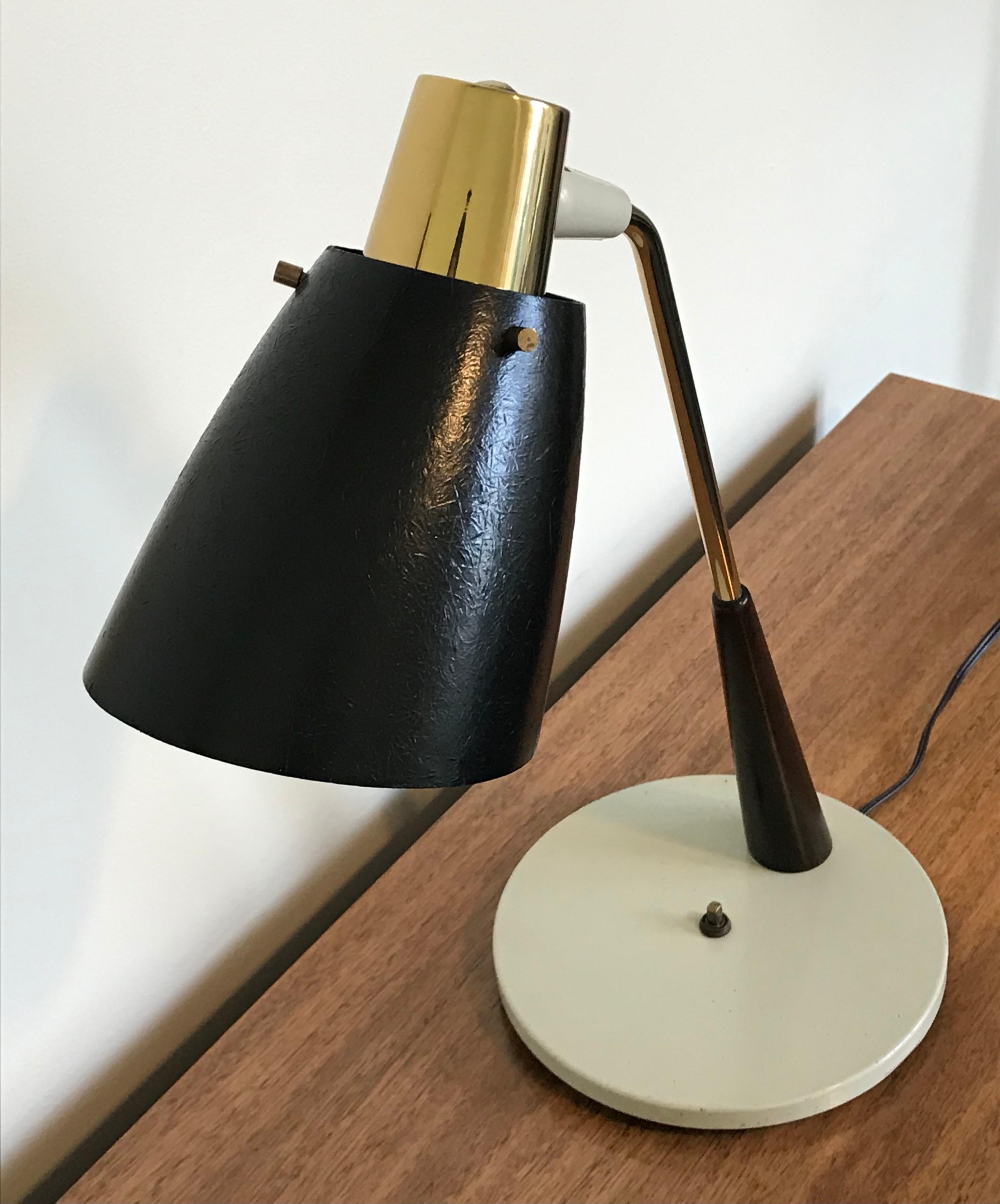 Mid-Century Modern Lampe de bureau articulée du milieu du siècle dernier Gerald Thurston pour Lightolier en vente