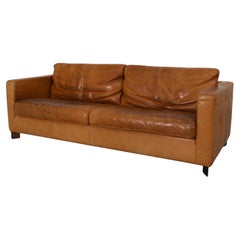 Mid-Century Gerard Van Den Berg Style Leather Loveseat by Molinari