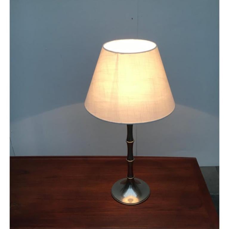 Lámpara de mesa alemana de bambú de mediados de siglo, de Ingo Maurer para M Design, años 60 en Bueno estado para la venta en Hamburg, DE