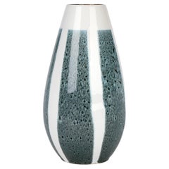 Vaso in ceramica decorato a pannelli blu tedesco di metà secolo
