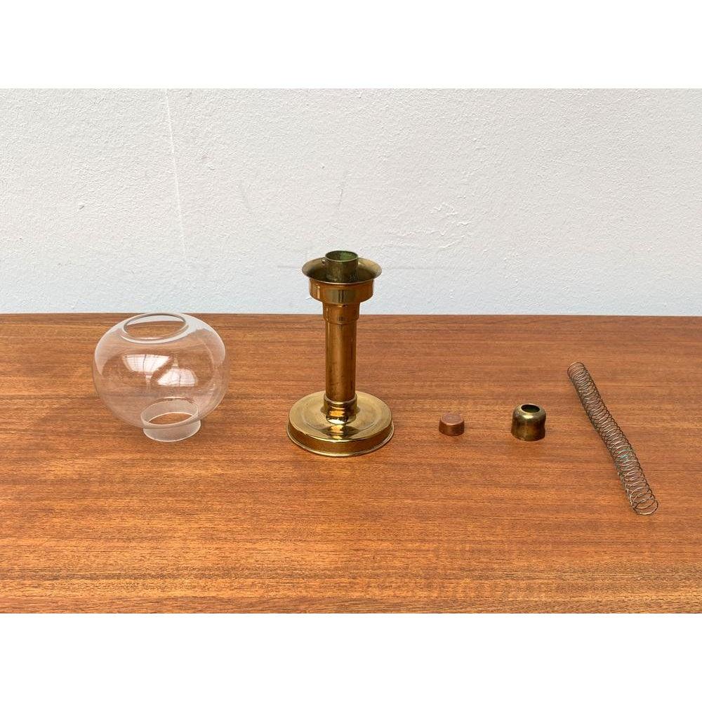 Mid-Century German Brass and Glass Candleholder by Harald Buchrucker, 1960s For Sale 2