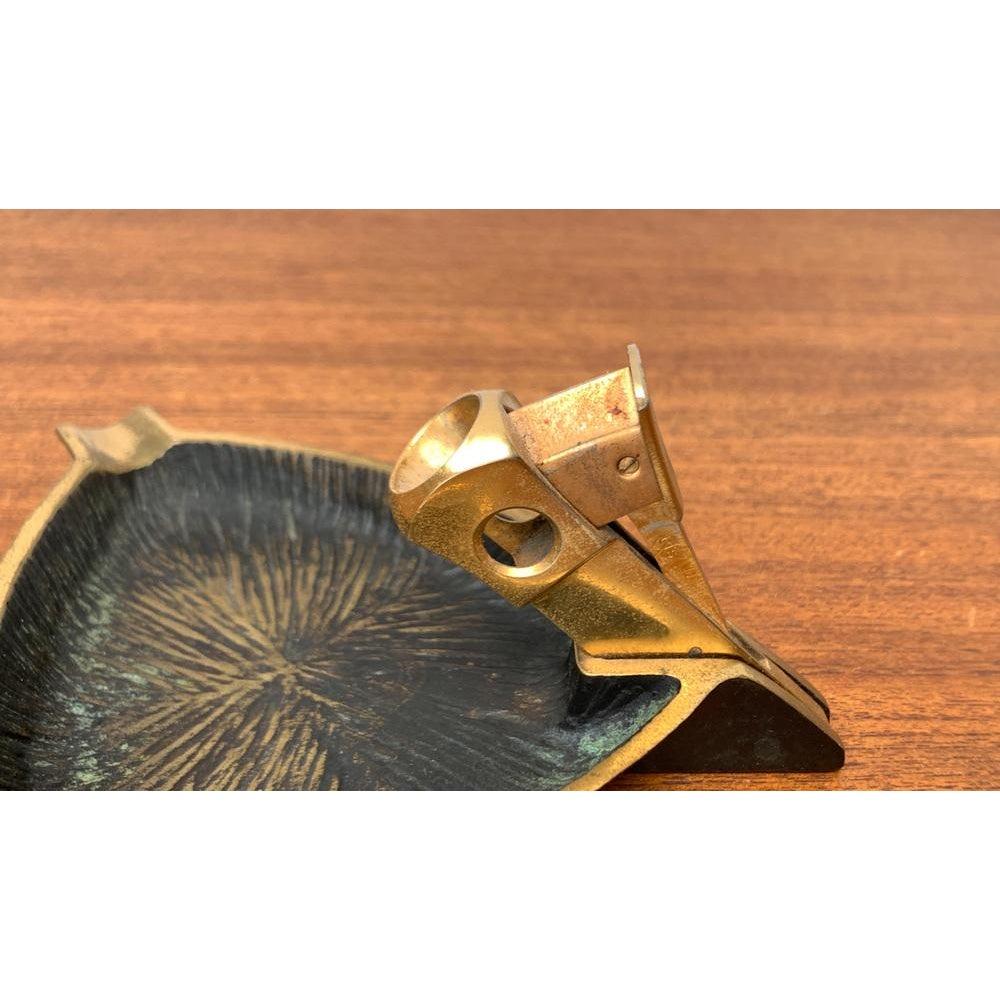Mid-Century German Brass Ashtray with Cigar Cutter, 1950s For Sale 5
