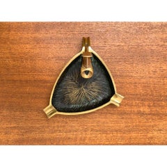 Mid-Century German Brass Ashtray with Cigar Cutter, 1950s