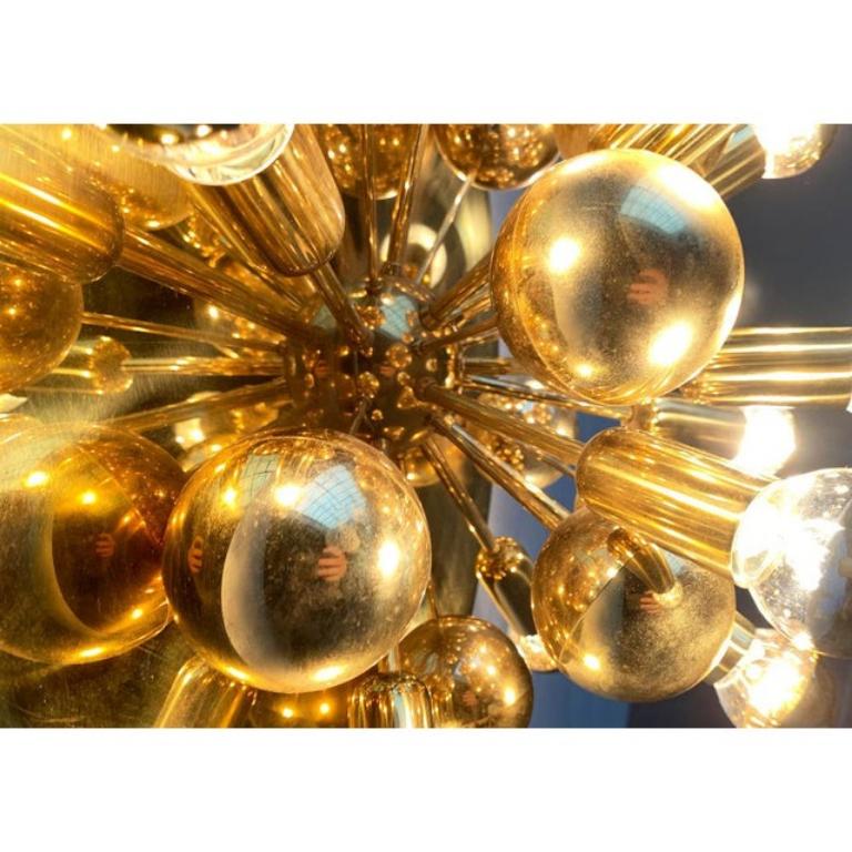 Lampada da soffitto o da parete atomica in ottone tedesca di metà secolo di Dorothee Becker, anni '70 in vendita 5