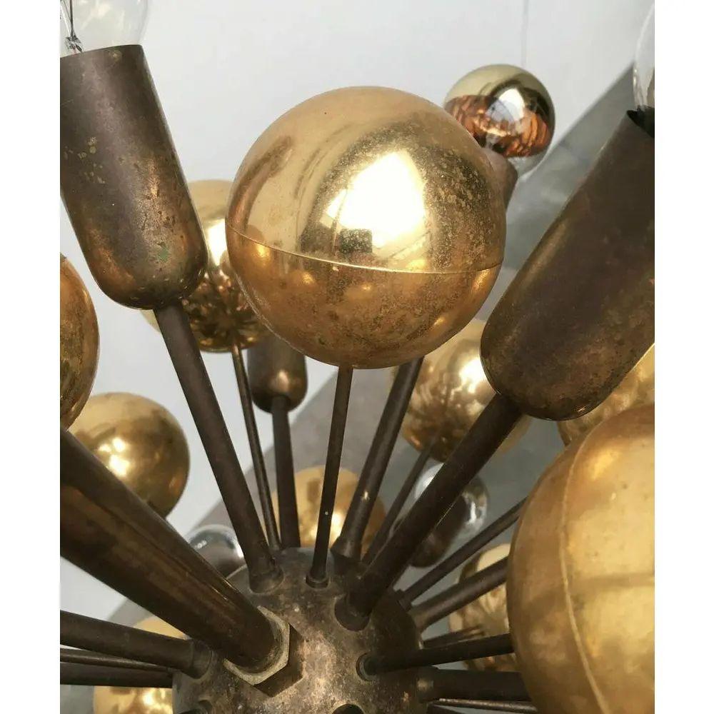 Mid-Century German Brass Atomic Ceiling Pendant Lamp by Dorothee Becker, 1970s For Sale 6