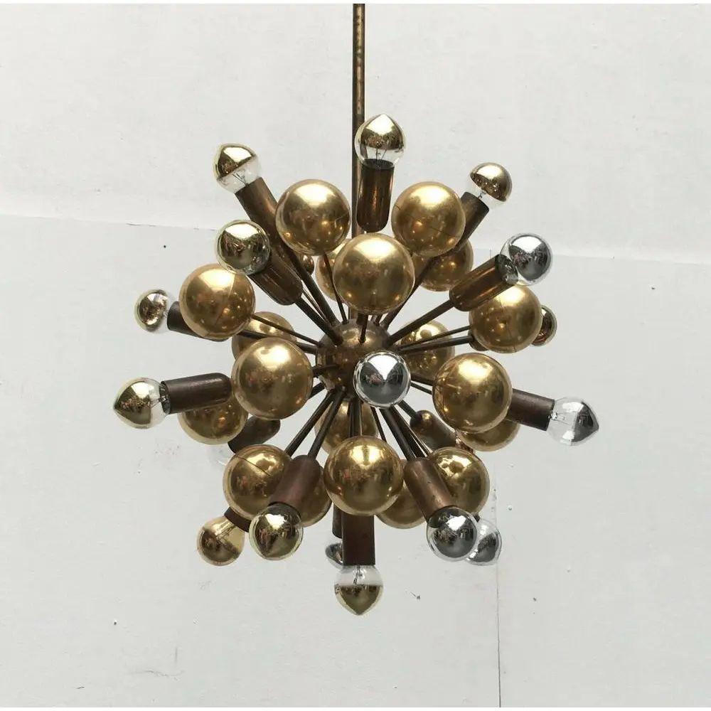 Metal Mid-Century German Brass Atomic Ceiling Pendant Lamp by Dorothee Becker, 1970s For Sale